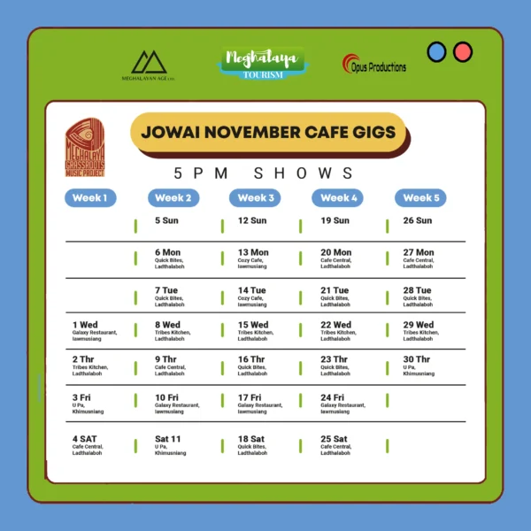 JOWAI CAFE CALENDAR