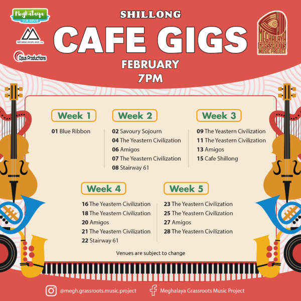 Feb 2025 7 PM Cafe Calendar Shillong