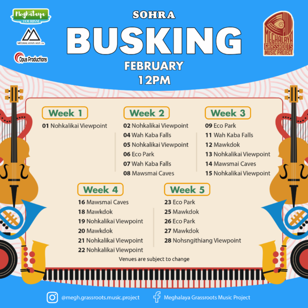 Feb 2025 Busking Calendar Sohra 12PM