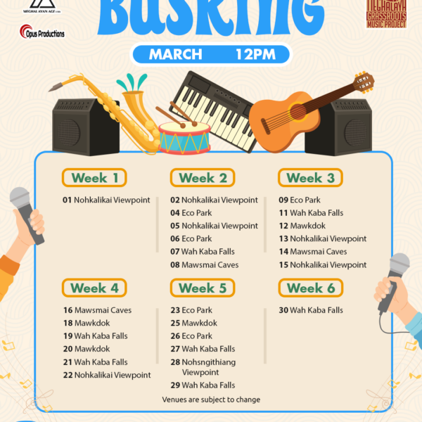 March 2025 Busking Calendar Sohra 12PM