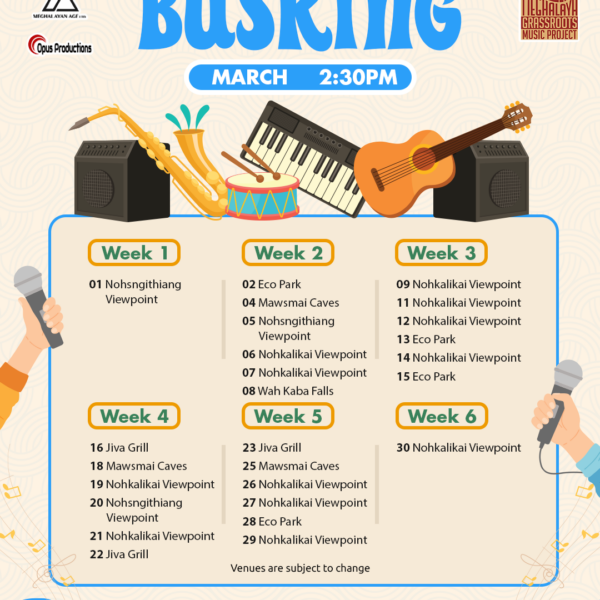 March 2025 Busking Calendar Sohra 2PM